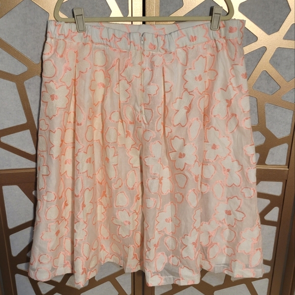 NWOT ELOQUII Neon Pink Floral Cricle Skirt with Pockets - Picture 4 of 11